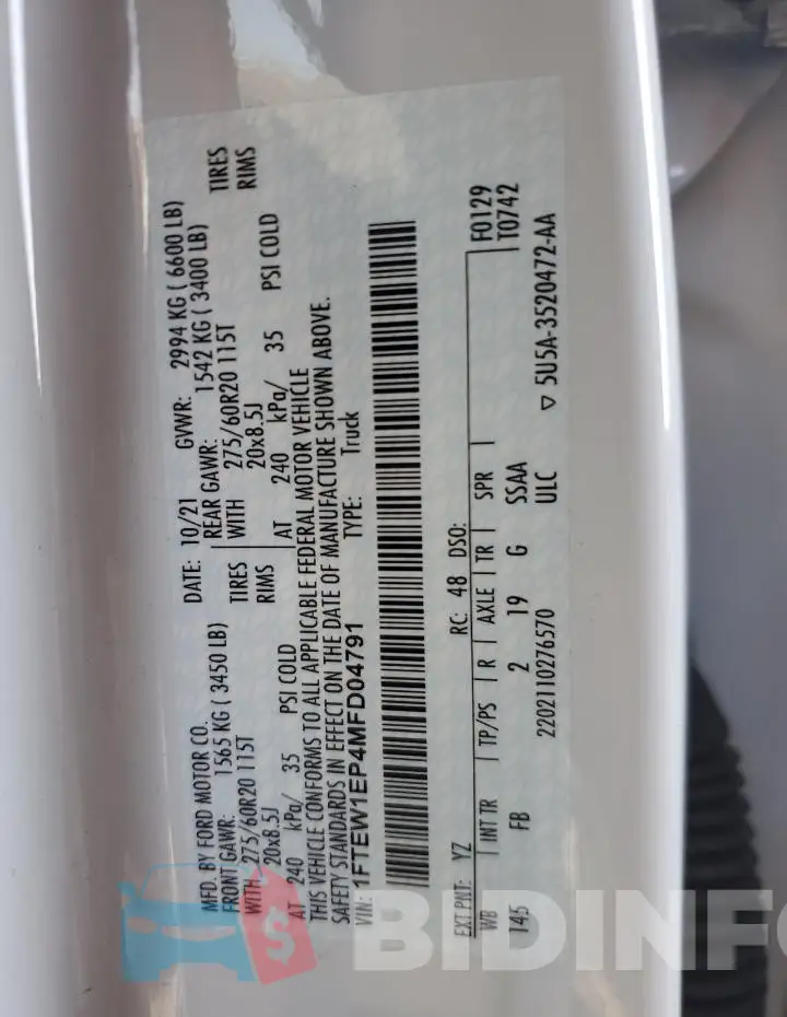 1FTEW1EP4MFD04791 Photo# 12