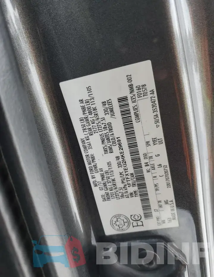 1FTFX1EG2HKE29691 Photo# 12