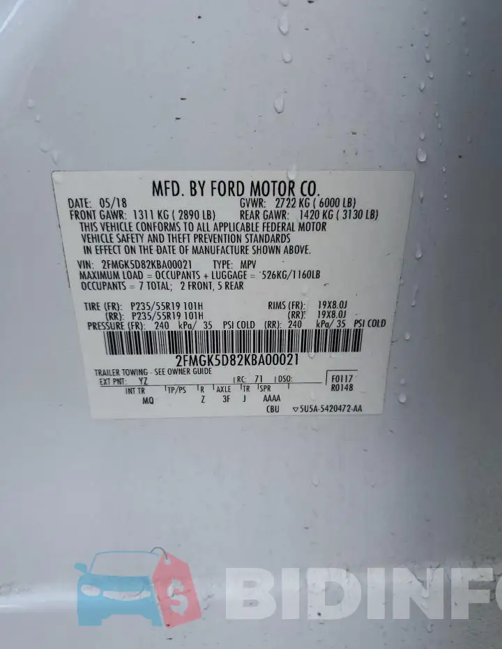 2FMGK5D82KBA00021 Photo# 14