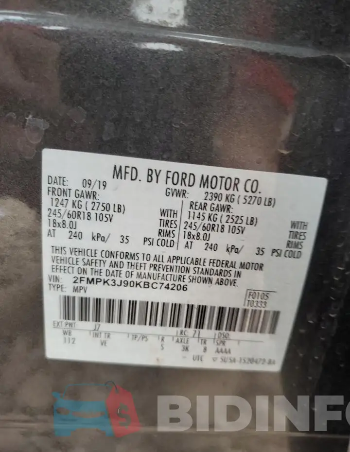 2FMPK3J90KBC74206 Photo# 13
