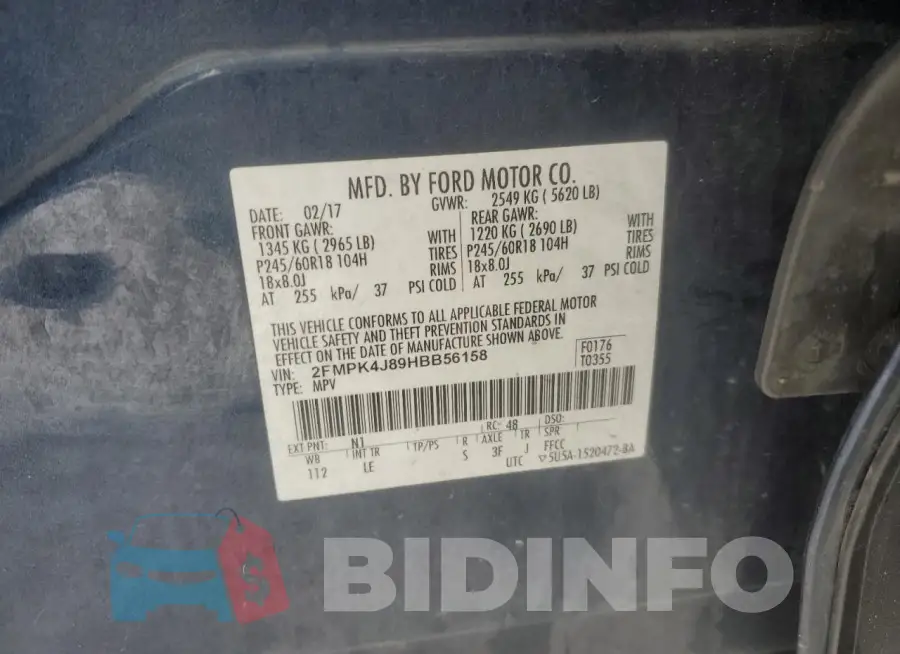 2FMPK4J89HBB56158 Photo# 13