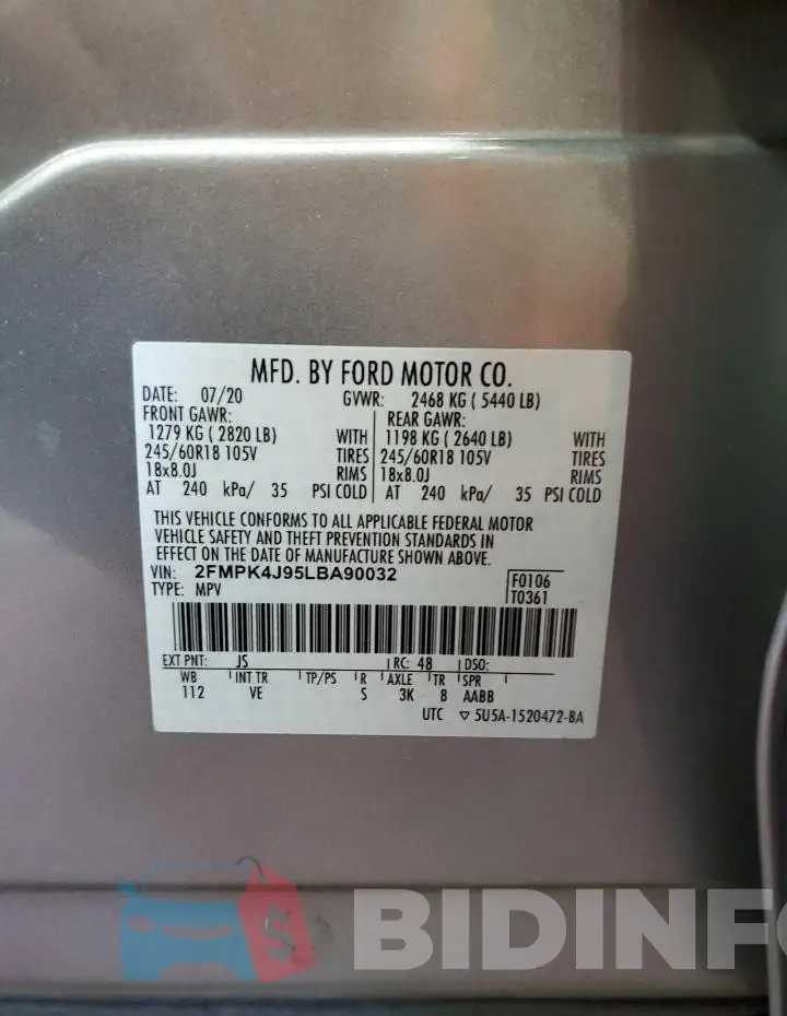 2FMPK4J95LBA90032 Photo# 13