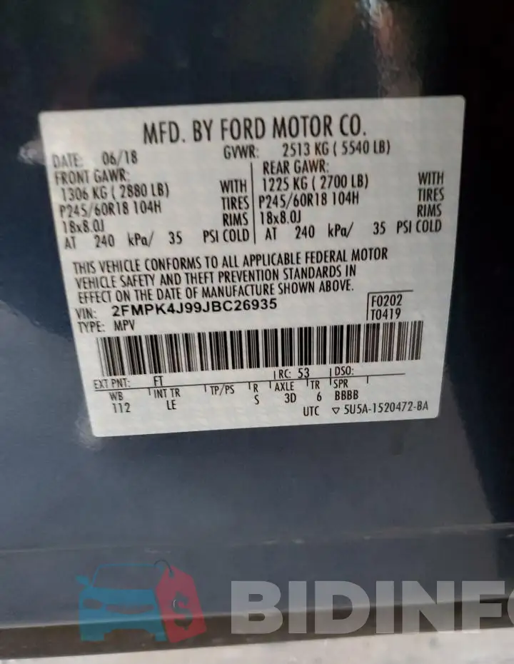 2FMPK4J99JBC26935 Photo# 12