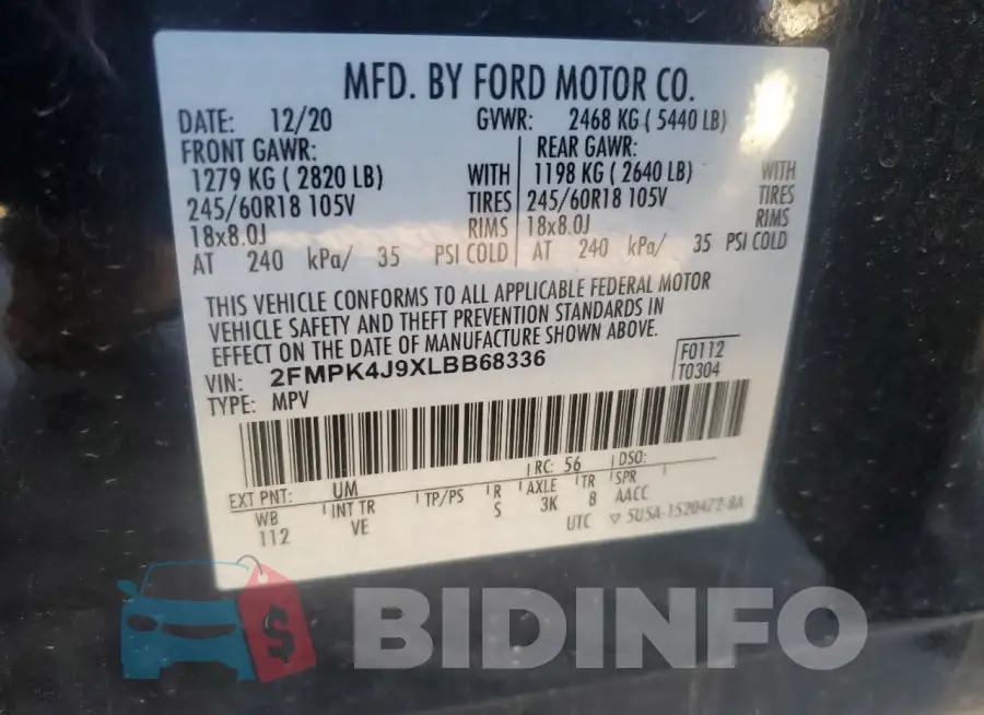 2FMPK4J9XLBB68336 Photo# 13