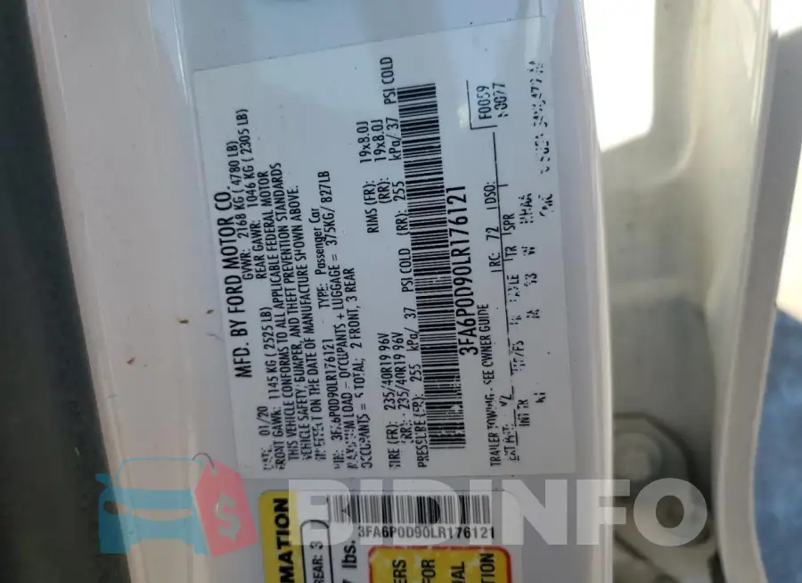 3FA6P0D90LR176121 Photo# 12