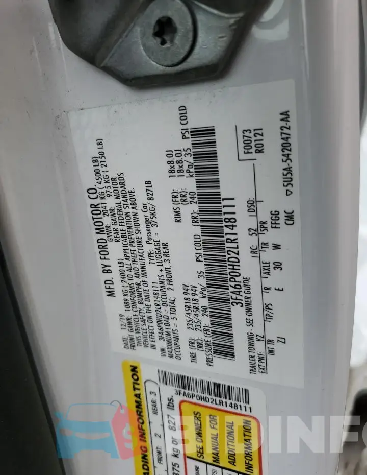 3FA6P0HD2LR148111 Photo# 13