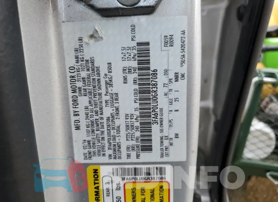 3FA6P0LU0GR387086 Photo# 12
