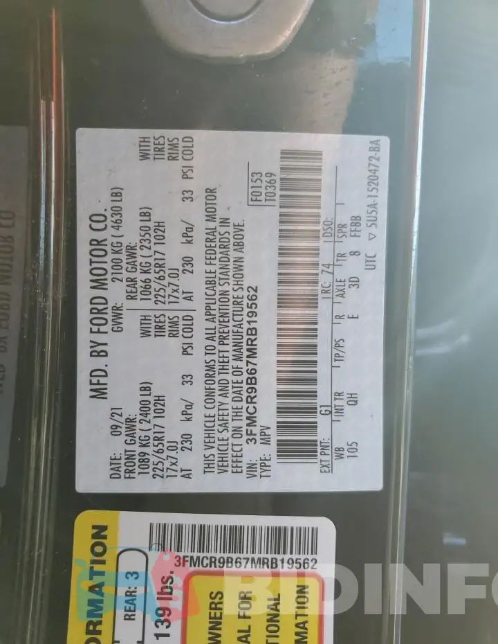 3FMCR9B67MRB19562 Photo# 13