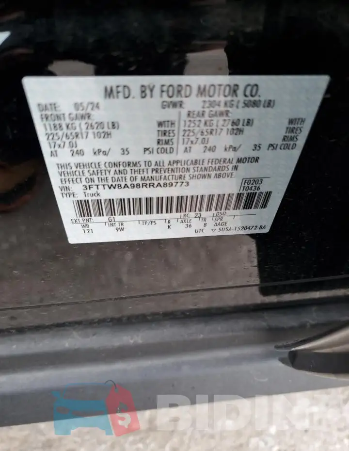 3FTTW8A98RRA89773 Photo# 12