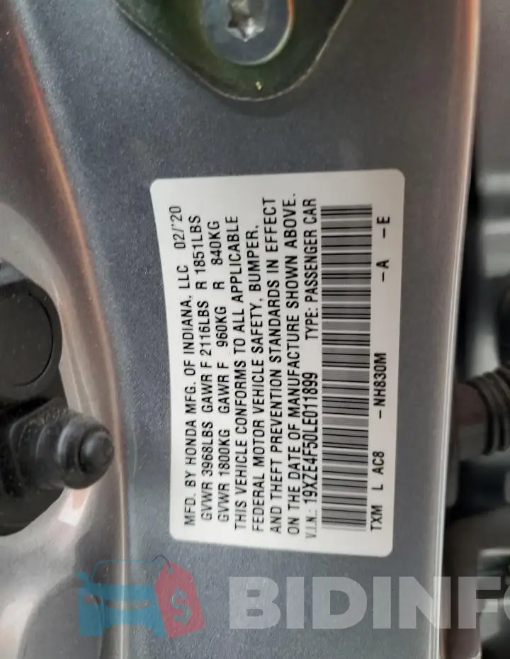 19XZE4F50LE011899 Photo# 12