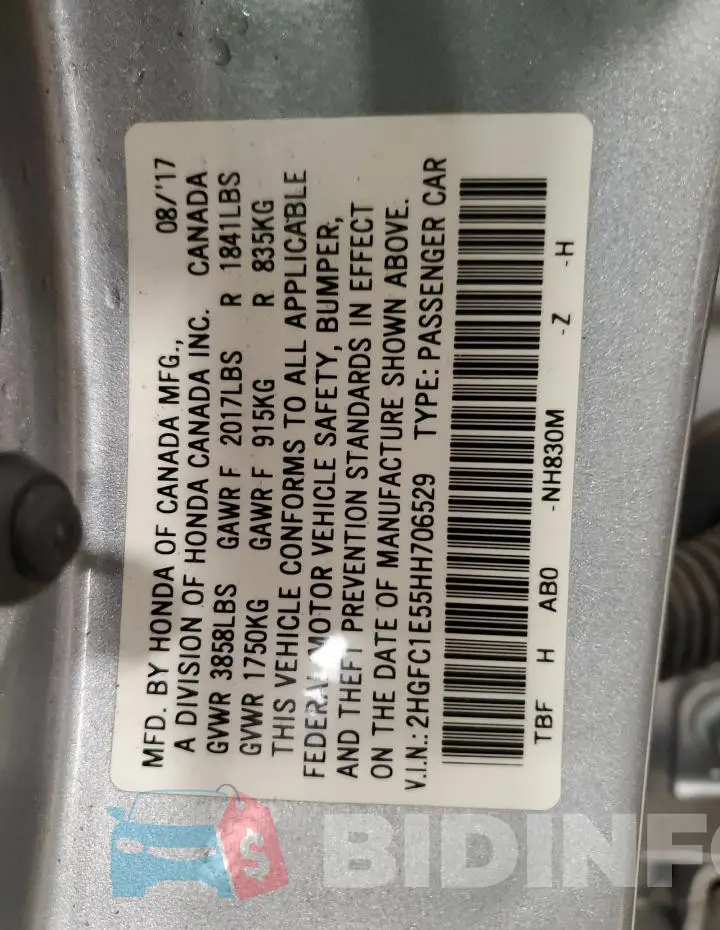 2HGFC1E55HH706529 Photo# 12