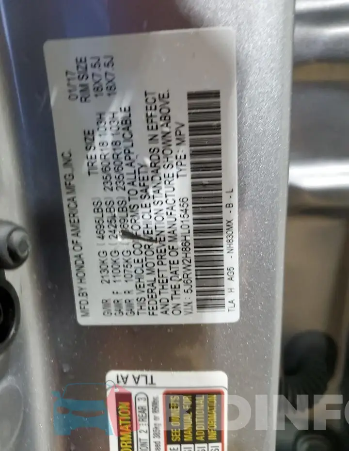 5J6RW2H86HL015456 Photo# 14