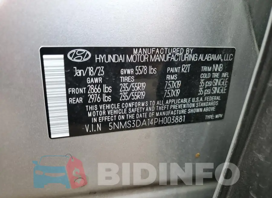 5NMS3DA14PH003881 Photo# 13