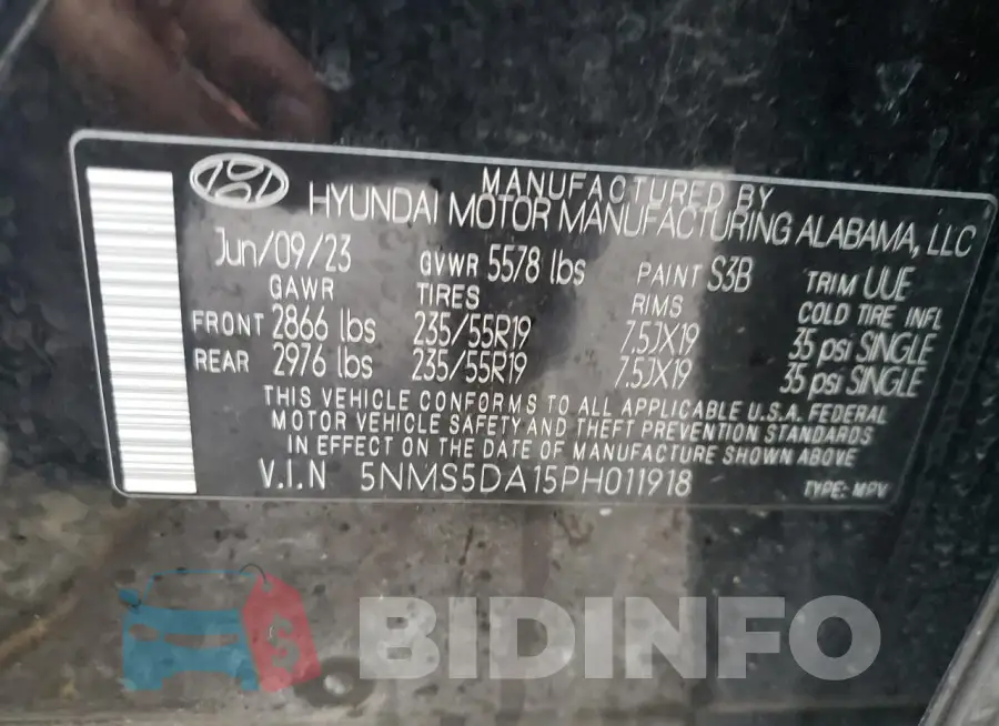 5NMS5DA15PH011918 Photo# 12
