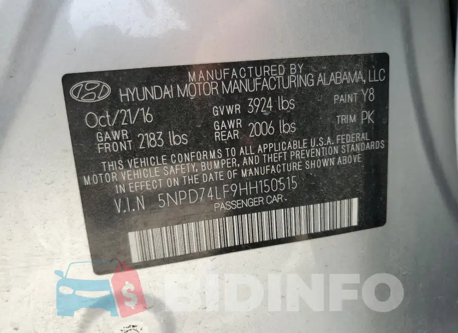 5NPD74LF9HH150515 Photo# 12