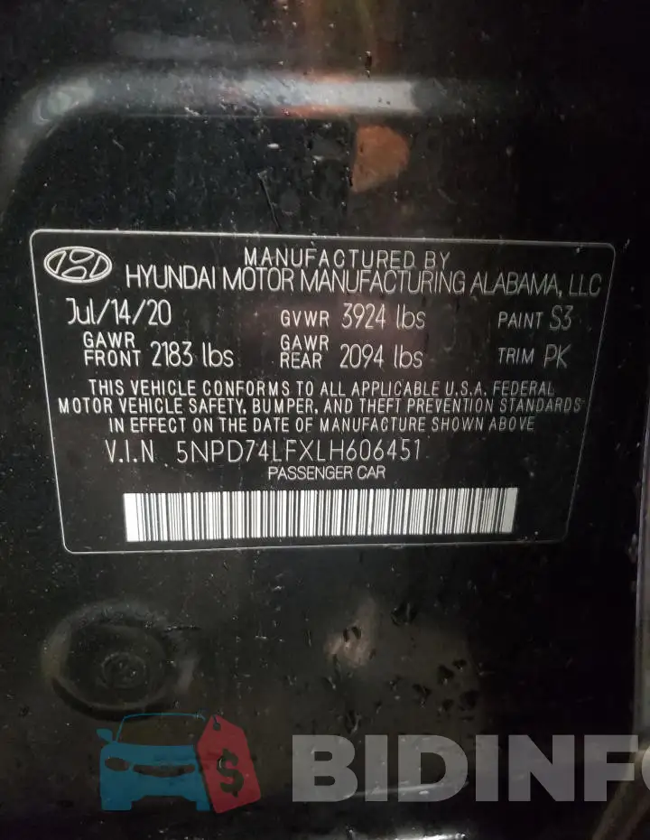 5NPD74LFXLH606451 Photo# 12
