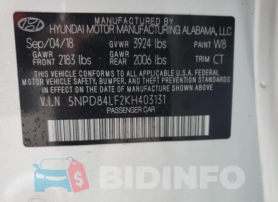 5NPD84LF2KH403131 Photo# 12