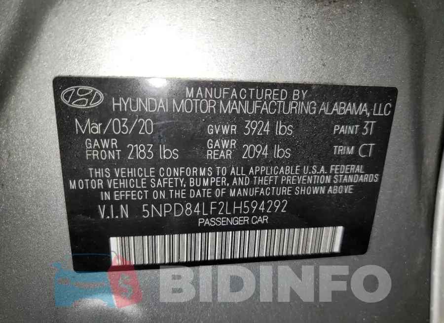 5NPD84LF2LH594292 Photo# 12