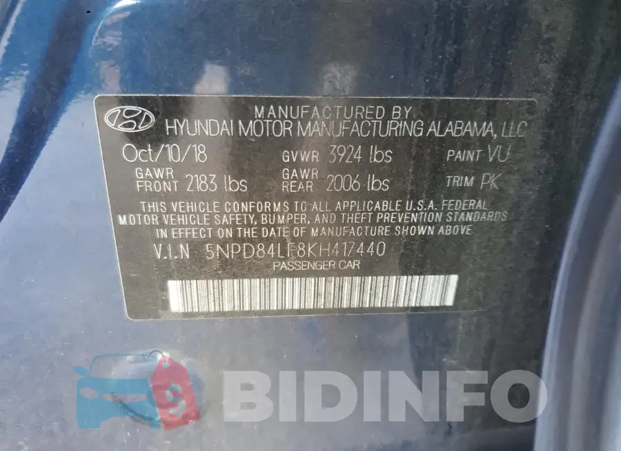 5NPD84LF8KH417440 Photo# 12