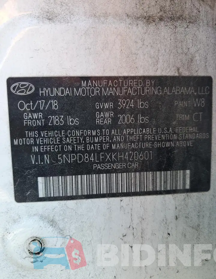 5NPD84LFXKH420601 Photo# 13