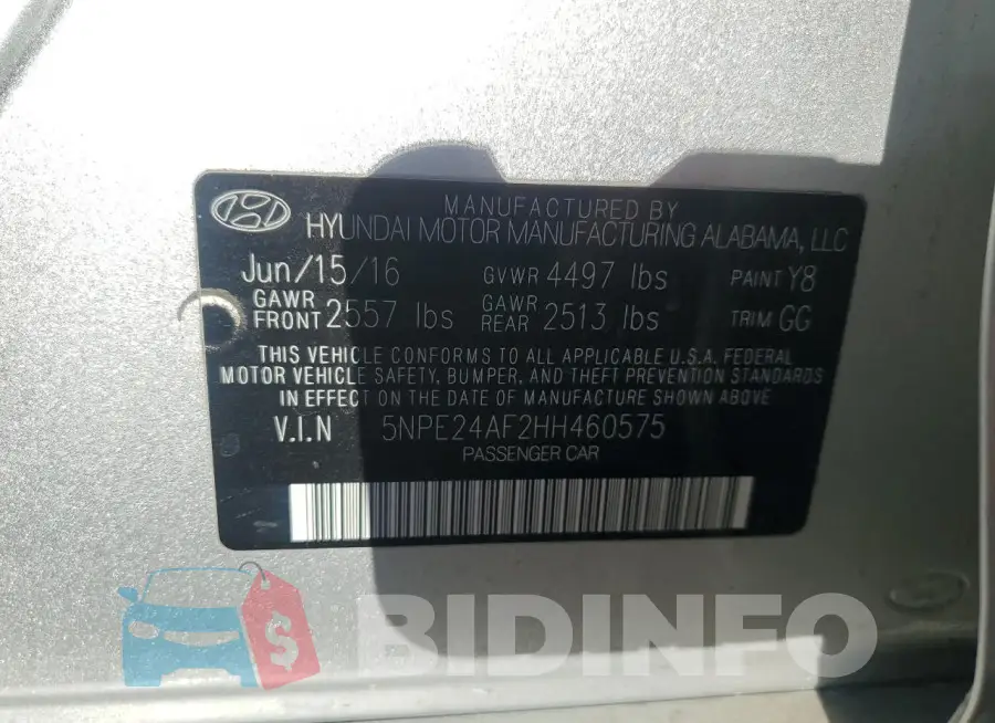 5NPE24AF2HH460575 Photo# 13