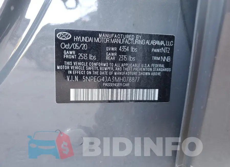 5NPEG4JA3MH078877 Photo# 12