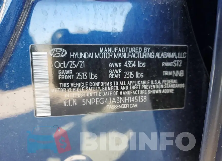 5NPEG4JA3NH145138 Photo# 12