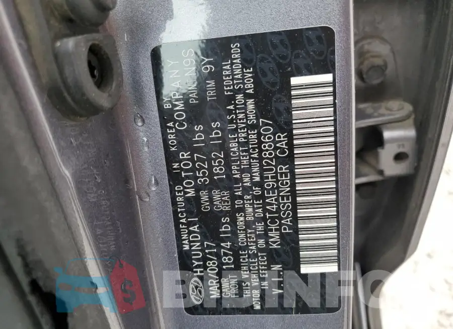 KMHCT4AE9HU288607 Photo# 12