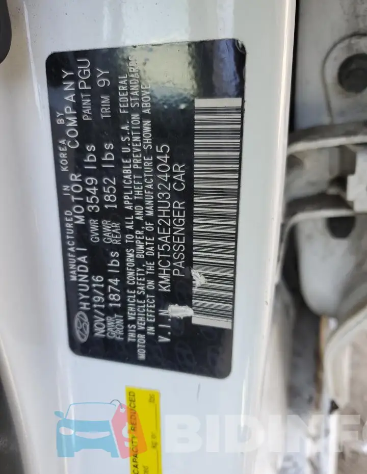 KMHCT5AE2HU324045 Photo# 12