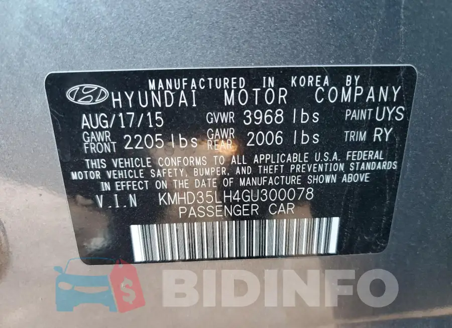 KMHD35LH4GU300078 Photo# 13