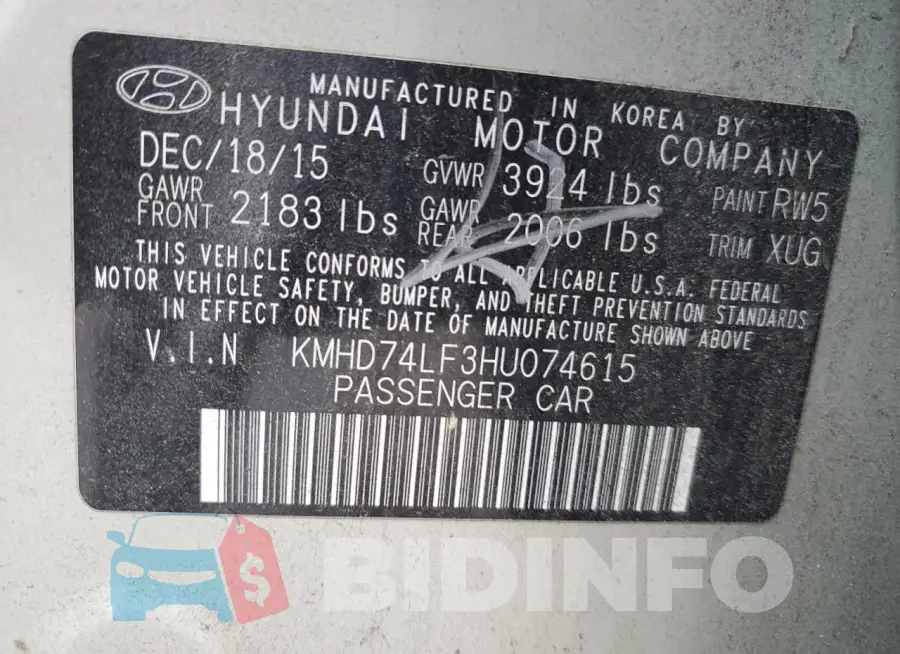 KMHD74LF3HU074615 Photo# 12