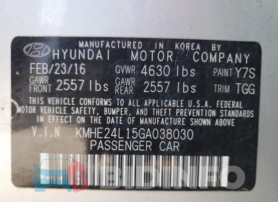 KMHE24L15GA038030 Photo# 13