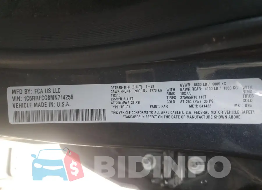 1C6RRFCG8MN714256 Photo# 12
