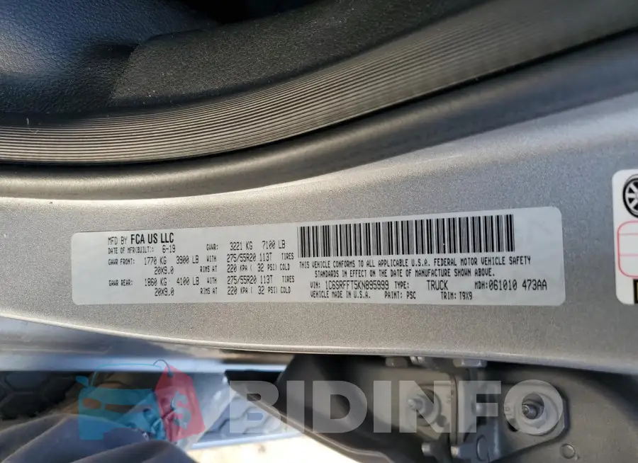 1C6SRFFT5KN895999 Photo# 12