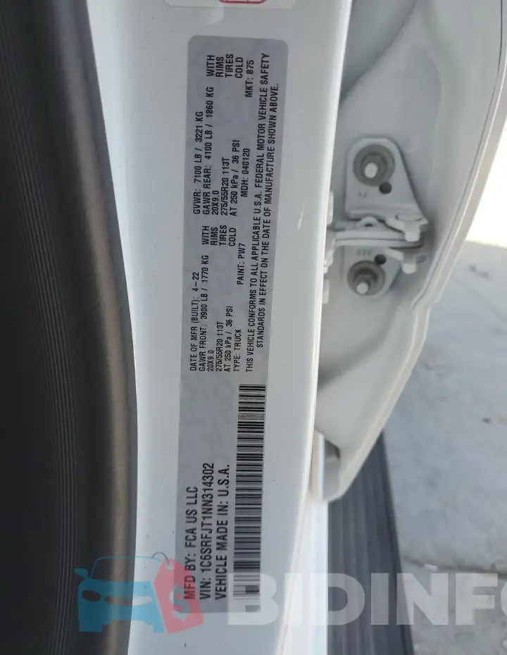 1C6SRFJT1NN314302 Photo# 13