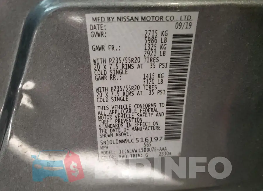 5N1DL0MM9LC516197 Photo# 13