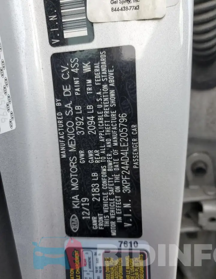 3KPF24AD4LE205796 Photo# 12