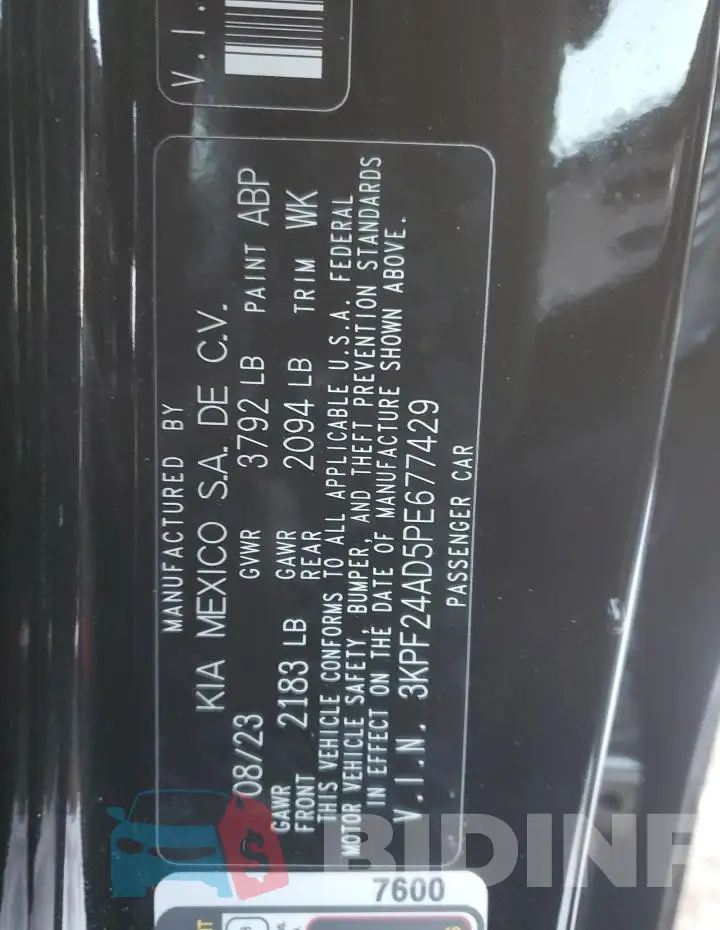 3KPF24AD5PE677429 Photo# 13