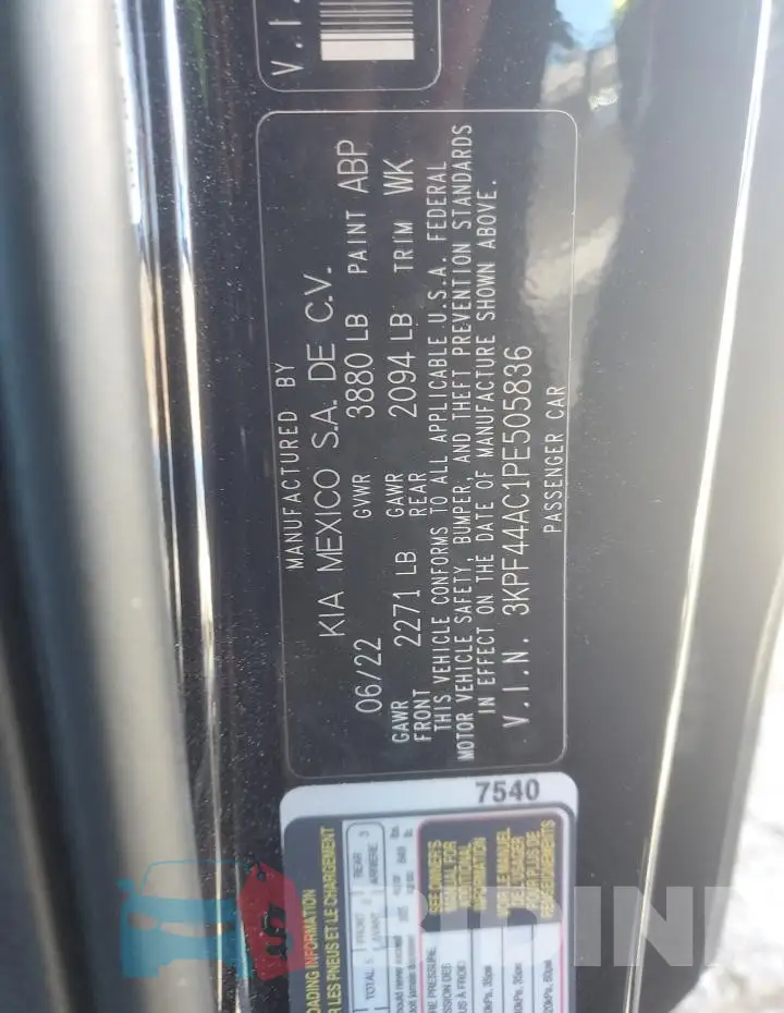 3KPF44AC1PE505836 Photo# 12