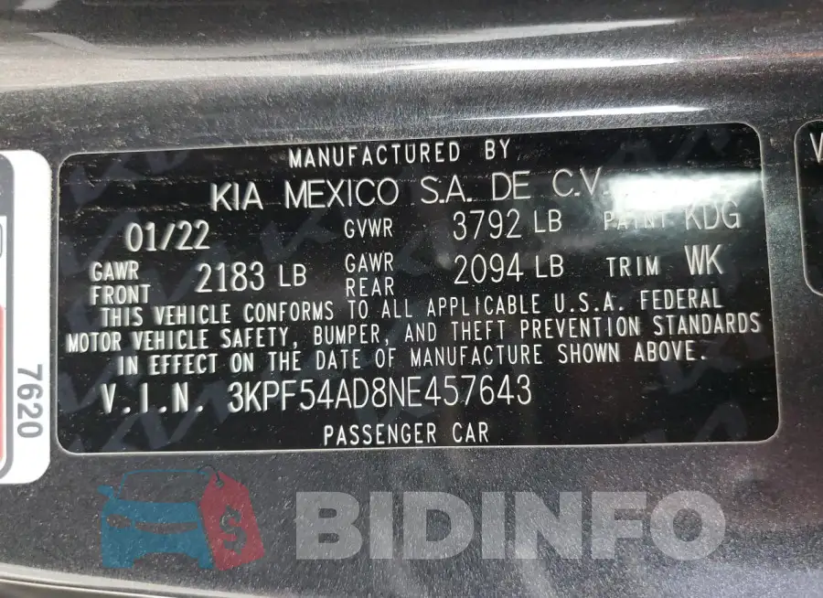 3KPF54AD8NE457643 Photo# 12