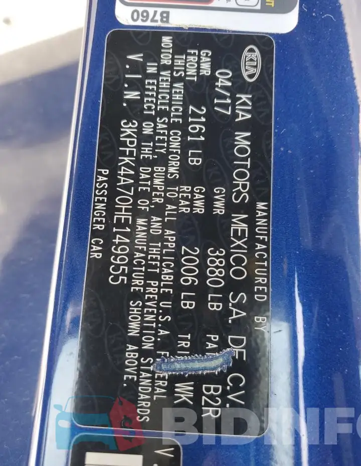 3KPFK4A70HE149955 Photo# 13