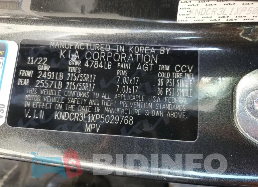 KNDCR3L1XP5029768 Photo# 13