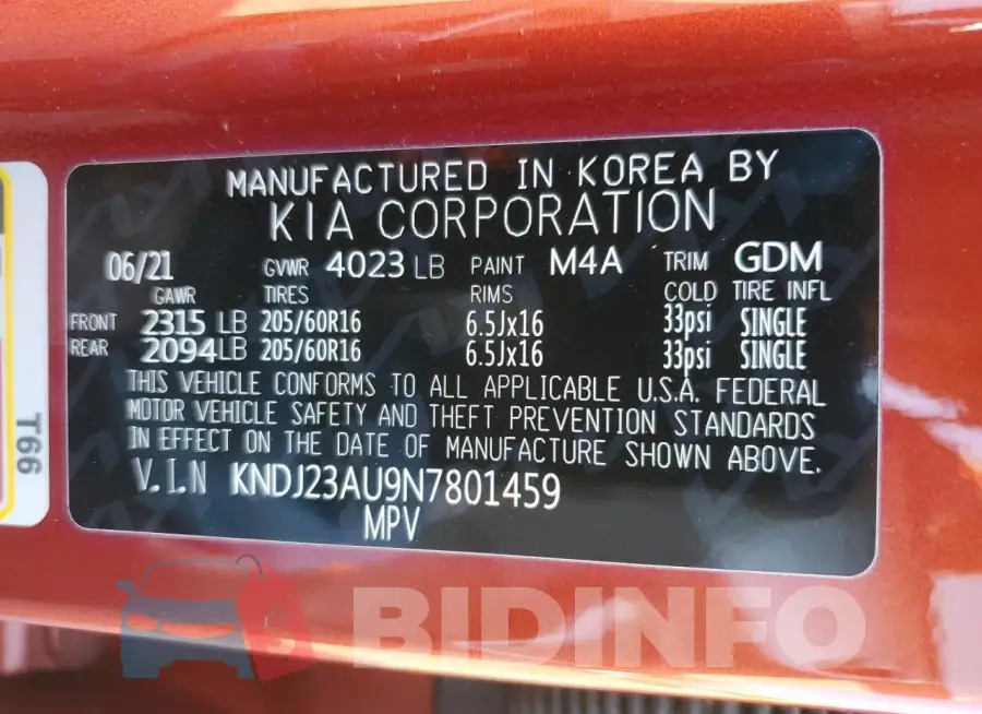 KNDJ23AU9N7801459 Photo# 12
