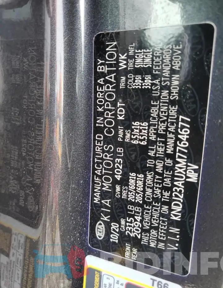 KNDJ23AUXM7764677 Photo# 12