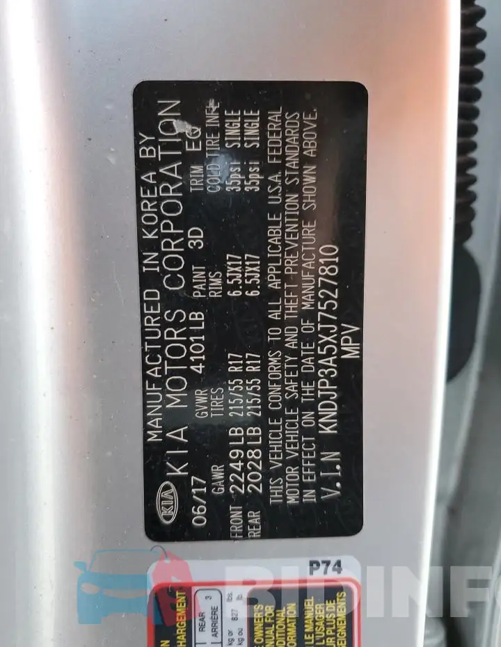 KNDJP3A5XJ7527810 Photo# 13