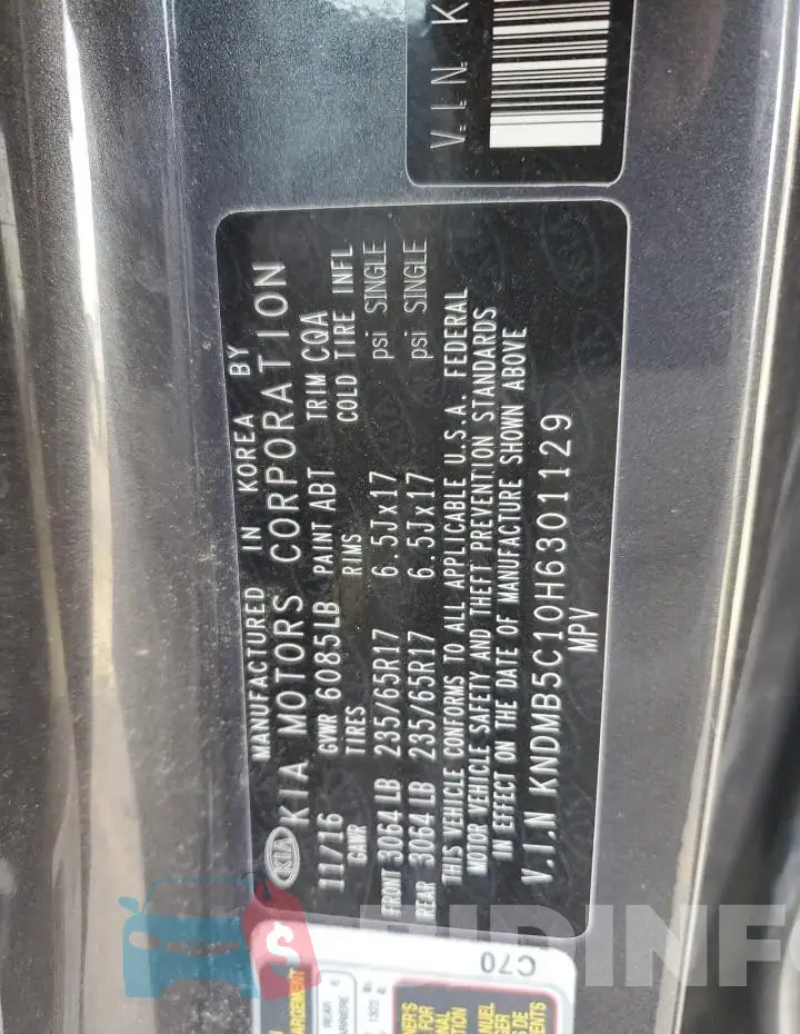 KNDMB5C10H6301129 Photo# 13