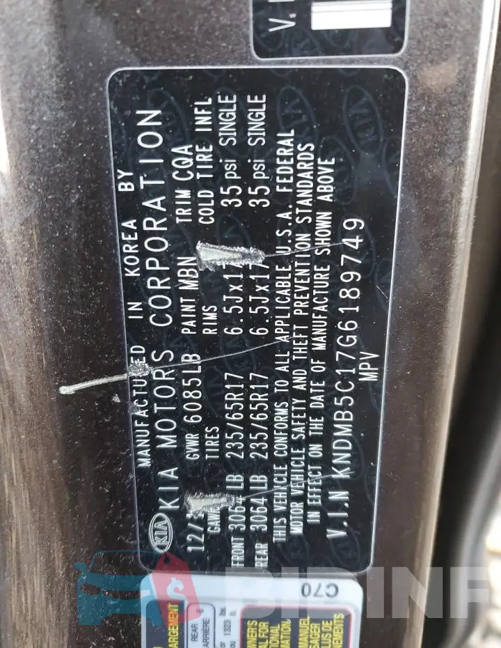 KNDMB5C17G6189749 Photo# 14