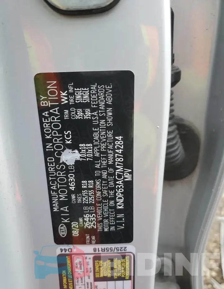 KNDP63AC7M7874284 Photo# 14