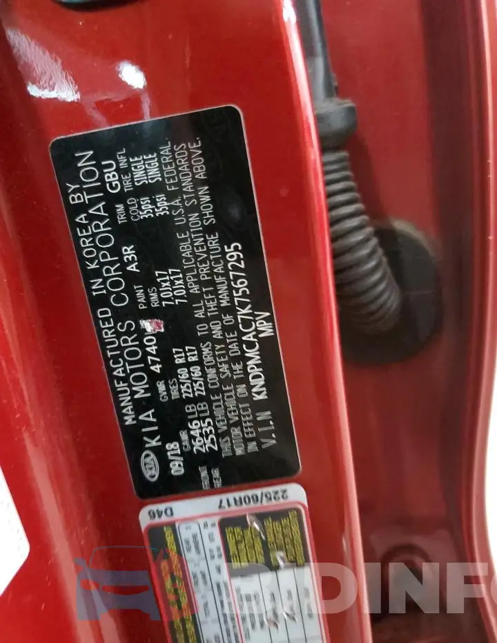 KNDPMCAC7K7567295 Photo# 13