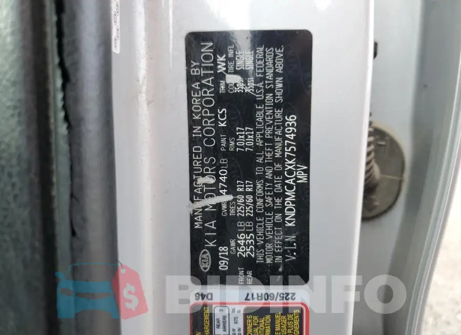 KNDPMCACXK7574936 Photo# 13